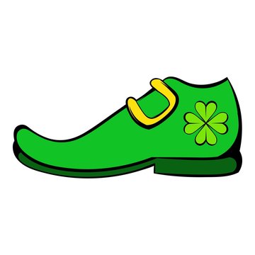 Leprechaun shoe icon, icon cartoon