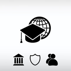 Internet training icon, vector illustration. Flat design style