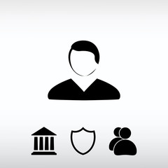 man icon, vector illustration. Flat design style