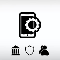 setting parameters, mobile smartphone icon, vector illustration.