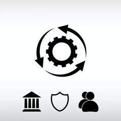 setting parameters, circular arrows  icon, vector illustration. 