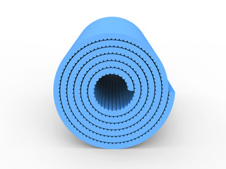 3D illustration blue yoga mat