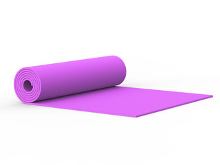 3D illustration pink yoga mat