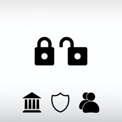 lock icon, vector illustration. Flat design style