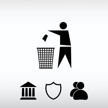 Recycling Sign Label  icon, vector illustration. Flat design sty