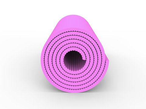 3D illustration pink yoga mat
