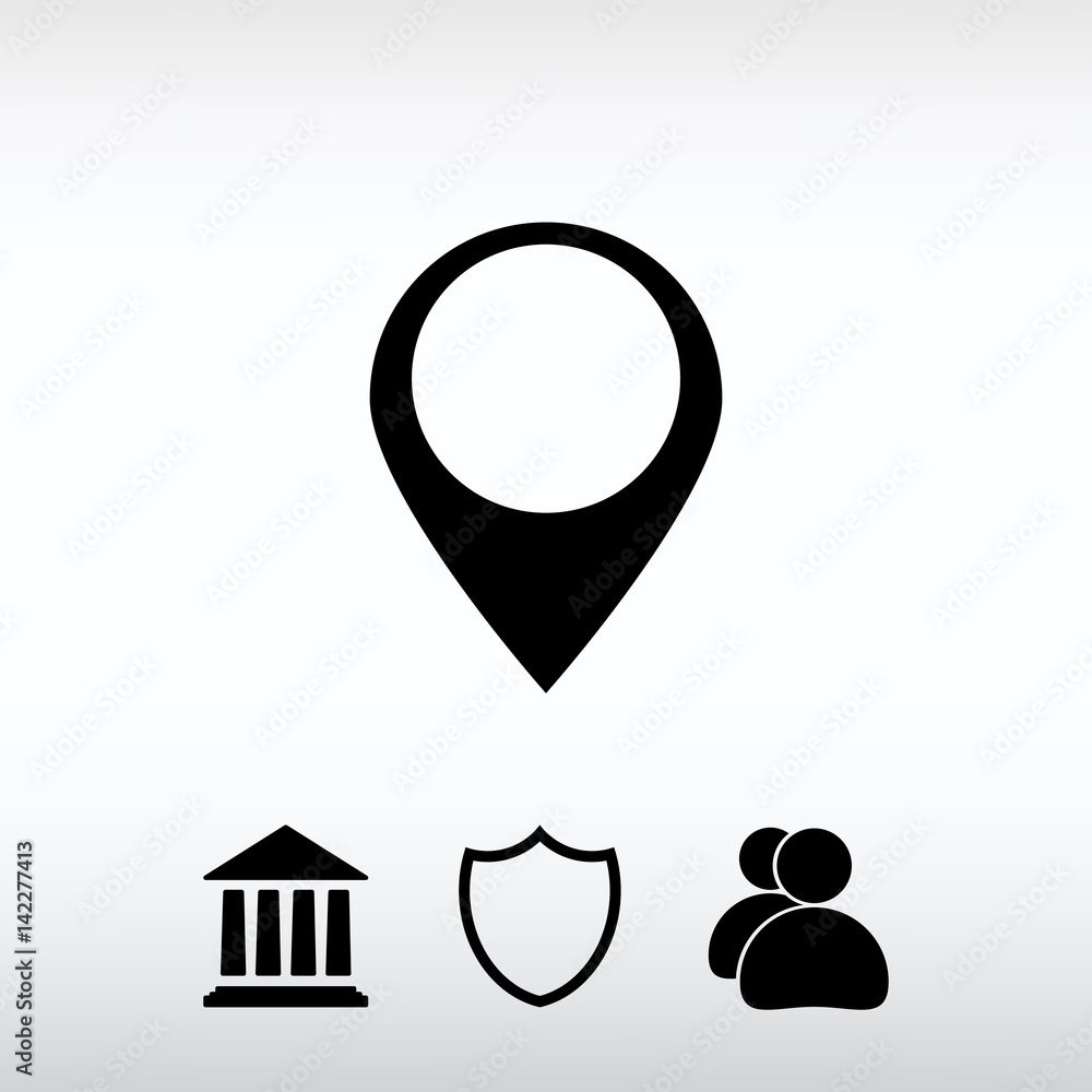 Poster map pointer flat icon, vector illustration. flat design style
