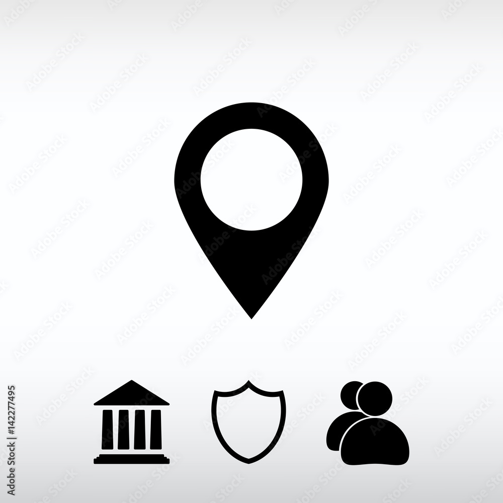 Poster map pointer flat icon, vector illustration. flat design style