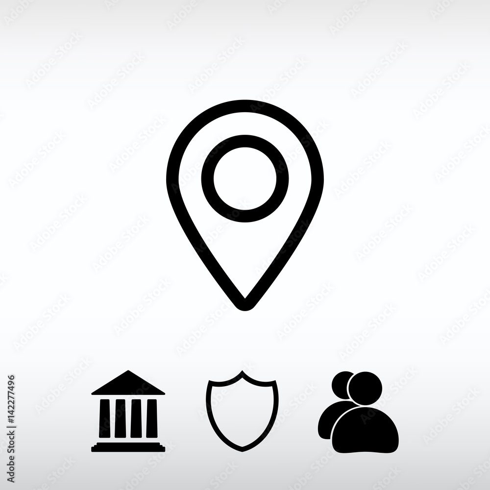 Poster map pointer flat icon, vector illustration. flat design style