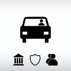 Obraz premium Car icon, vector illustration. Flat design style