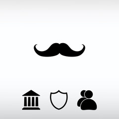 mustache  icon, vector illustration. Flat design style 