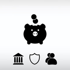 moneybox  icon, vector illustration. Flat design style