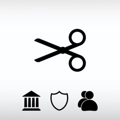 Scissors icon, vector illustration. Flat design style