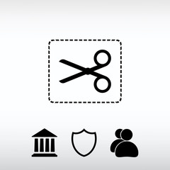 Scissors icon, vector illustration. Flat design style