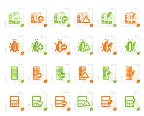 Stylized 24 Business, office and website icons - vector icon set 2