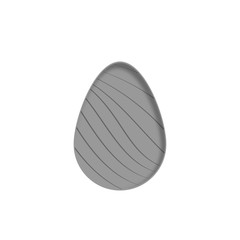 Vector gray icon of Easter egg with line pattern and shadow.