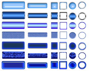 A selection of blank beige banners and icons designed for the web.