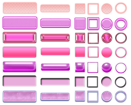 A selection of blank pinki banners and icons designed for the web.