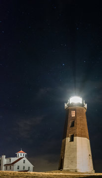 lighthouse,Point Judith, R.I., Rhode Island,night scape