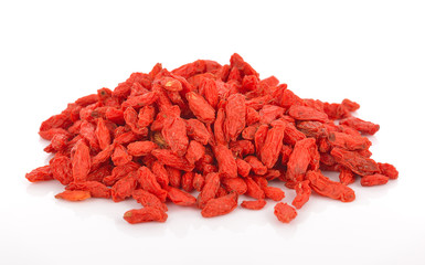 Dried goji berries, isolated on white background