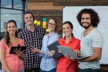 Business executives working in office