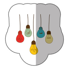 light bulbs hanging icon, vector illustration design