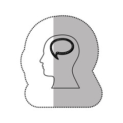 person with bubble brain icon, vector illustration design