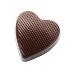 Delicious chocolate heart, isolated on white
