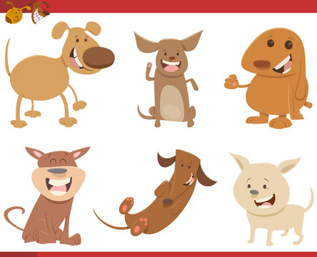cute dog characters set