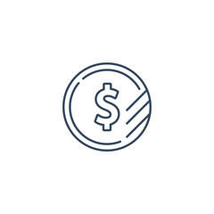 Dollar sign coin icon, financial currency exchange