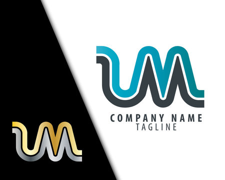 Initial Letter UM LM Linked Design Logo