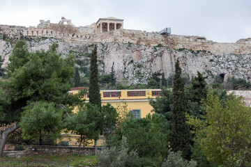 Sunset view of Roman Agora in Athens, Attica, Greece