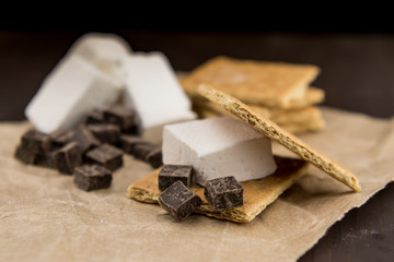 Smore Ingredients on Brown Paper