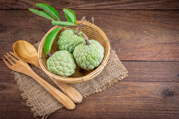 Custard apple in a basket