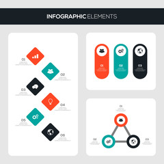 Set of business infographic template design elements