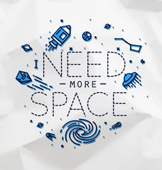 Flat more space monogram crumpled