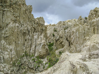 Moon Valley, area of rock formations in district of La Paz, Bolivia