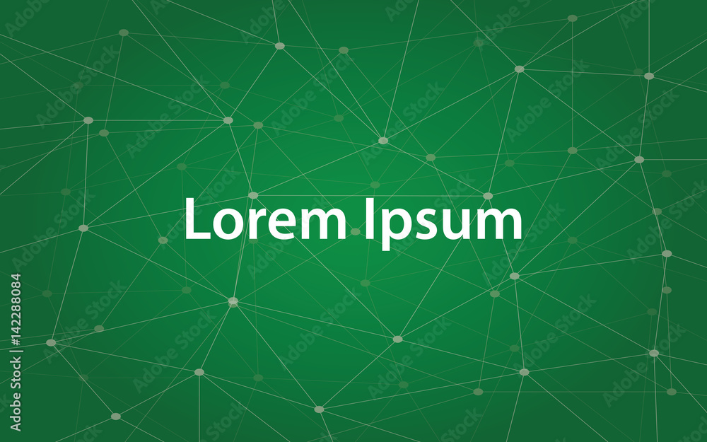 Poster illustration text of lorem ipsum, a text that usually used for example with constellation and green 