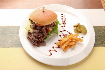 bulgogi burger. This burger is Korean style cuisine. 