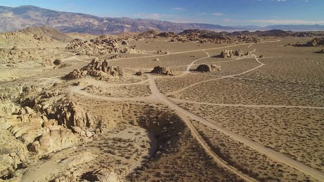 Lone Pine Desert Aerial 05 Fly towards Death Valley 