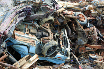 Scrap metal in junkyard