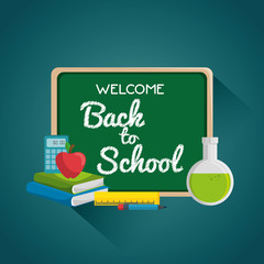 back to school set supplies vector illustration design