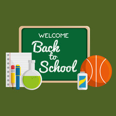 back to school set supplies vector illustration design