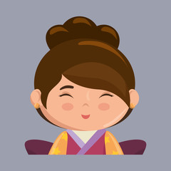 cute japanese girl character vector illustration design