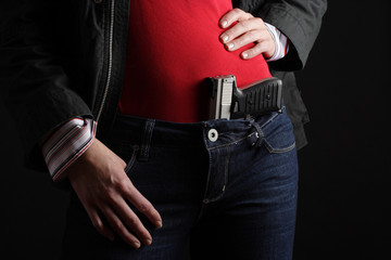 Woman with gun