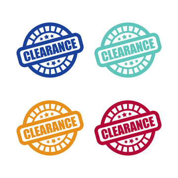 Set of Clearance Stamp Labels