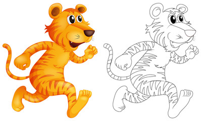 Doodle animal for wild tiger
