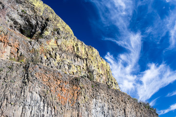 Basalt rock formation in the desert of Eastern Washington state, USA