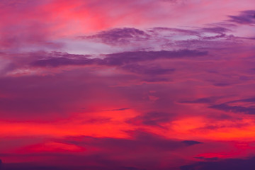 Fototapeta na wymiar Nature background. Red sky at night and clouds. Beautiful and colorful sunset time.