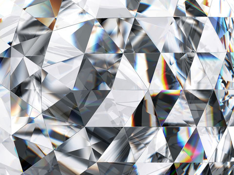 Abstract Diamond Crystal Close Up Texture Background 3d rendering